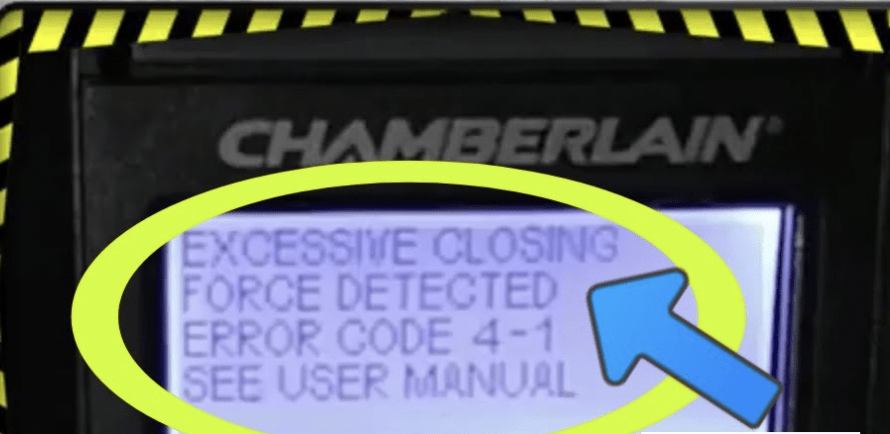 Chamberlain Garage Door Excessive Closing Force Detected