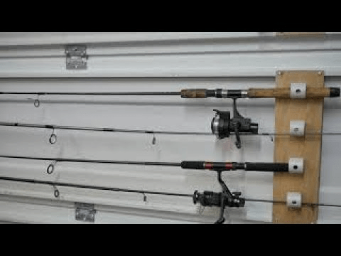 garage door fishing rod holder