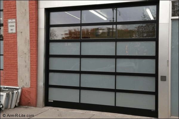 frosted glass garage door