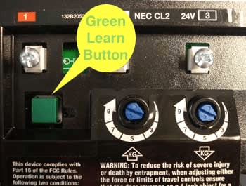 Craftsman 1/2 Hp Garage Door Opener Green Learn Button