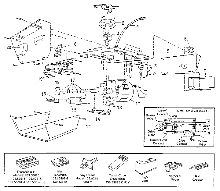 Sears Craftsman 1 2 Hp Garage Door Opener Parts Guide